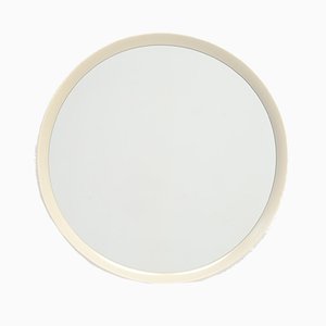 Minimalist White Round Mirror, 1970s