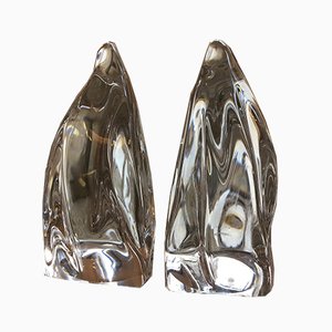 Vintage Crystal Bookends from Daum, 1970s, Set of 2