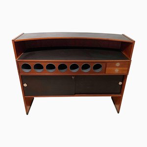 Mid-Century Modern Teak Wood Bar Cabinet by Erik Buch for Dyrlund, Denmark 1960s
