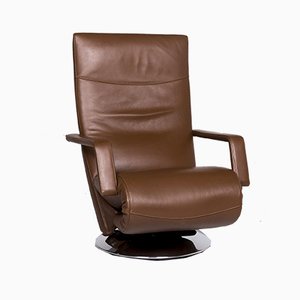 Evolo Brown Leather Armchair with Relax Function from FSM