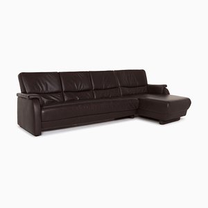 Dark Brown Leather Corner Sofa from Himolla