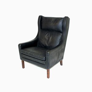 Rosewood and Leather Lounge Chair, Denmark, 1960s