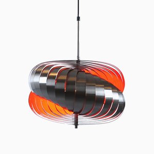 Steel Spiral Pendant Lamp by Henri Mathieu for Lyfa, 1970s