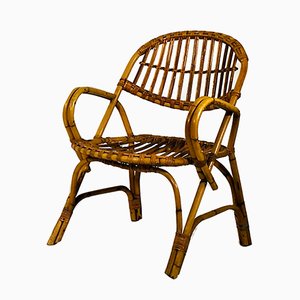 French Bamboo Lounge Chair, 1960s