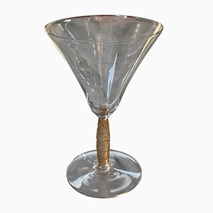 Vaso Logelbach de vidrio moldeado blanco mate y acabado satinado brillante de René Lalique, 1924. Juego de 6