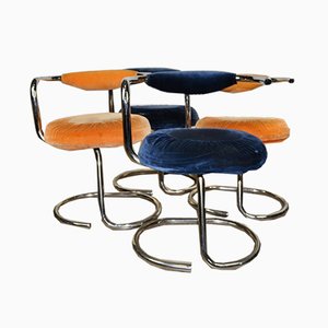 Model Cobra Dining Chairs attributed to Giotto Stoppino, 1970s, Set of 4