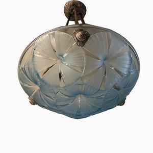 Art Deco Blue Chandelier by Degué, 1930s