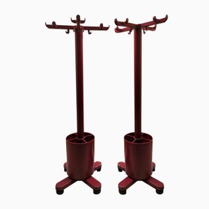 Rote Garderobenständer von Ettore Sottsass für Olivetti Synthesis, 1971, 2er Set