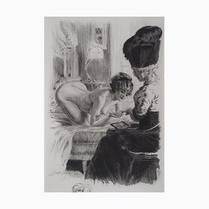 Alméry LOBEL-RICHE - The intimate manucure, original signed engraving