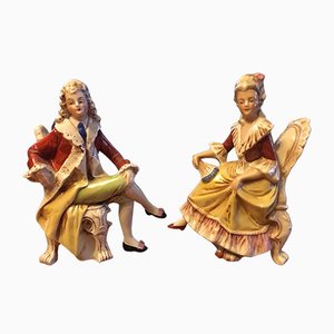 Vintage German Porcelain Figures, 1950s, Set of 2
