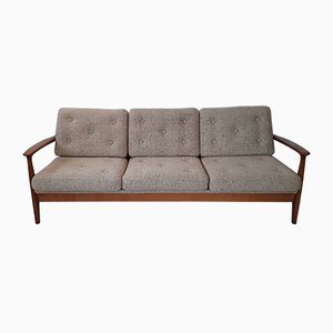 Vinitage German Cherrywood and Beige Wool Daybed from Straub, 1970s