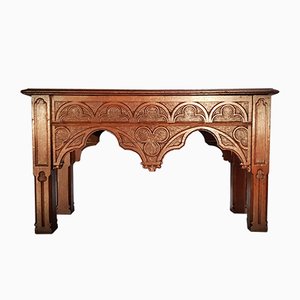 Gothic Revival Oak Side Tables, Set of 2
