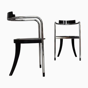 Set of Italian Chrome Dining Chairs by David Palterer for Zanotta, 1980s