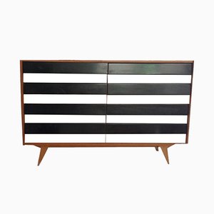 Schwarz-weißes Sideboard, 1950er