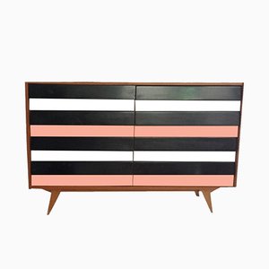 Trendy Black and Pink Sideboard, 1950s