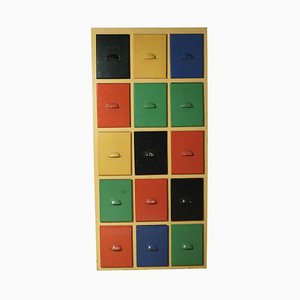 Mueble de almacenamiento multicolor, años 50