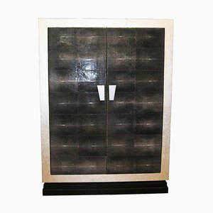 Tall Silver Leaf Cabinet, 1940s