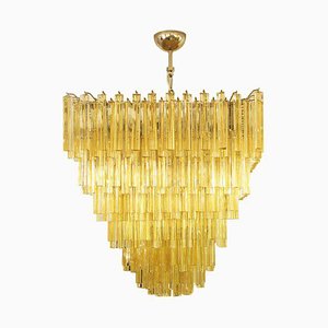 Amber Triedri Ceiling Lamp from Venini, 1960s