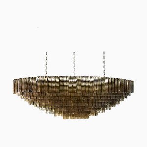 Large Murano Piastre Glass Chandelier, 2000s