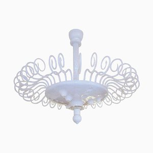 Lámpara de techo Lattimo grande de cristal de Murano, años 60