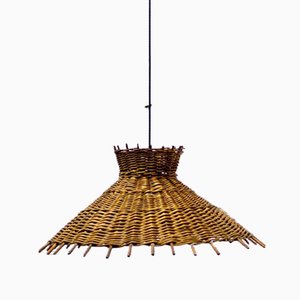 Wicker Pendant Lamp, 1980s