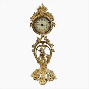 Horloge Victorienne Dorée, France, 1860s