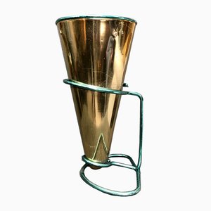 Vaso o portaombrelli in alluminio anodizzato di Ettore Sottsass per Rinnovel, Italia, anni '50