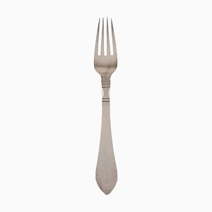 Antique Hammered Sterling Silver Lunch Fork by Georg Jensen