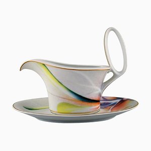 Paul Wunderlich for Rosenthal Large Mythos Sauce Boat with Saucer, 1980s, Set of 2