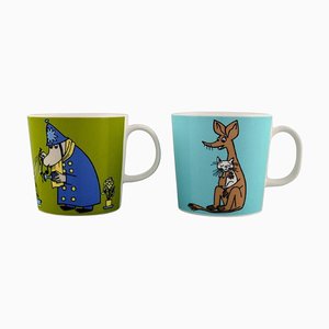 Arabia Finland Tassen aus Porzellan mit Motiven von Moomin, 2er Set