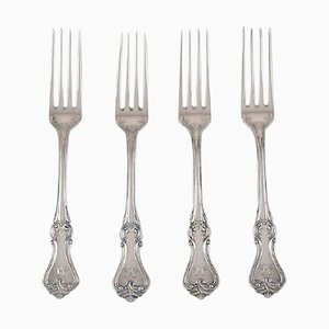 Lunch Forks in Silver 830 by Karl Almgren, Sweden, 1931, Set of 4