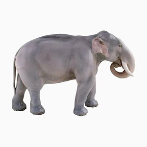 Antique Porcelain Elephant Sculpture by Theodor Madsen for Royal Copenhagen