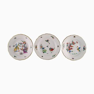 Kakiemon Meissen Plates Decorated with Japanese Motifs, 1900s, Set of 3