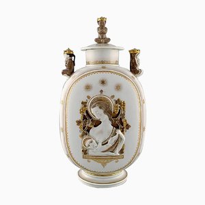 Pot à Cèdre Royal Copenhagen avec la Vierge Marie et l'Enfant Jésus, 1920s