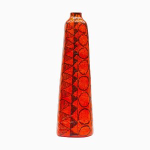 Grand Vase de Plancher Orange de Ceramica Artistica Torviscosa, Italie, 1960s