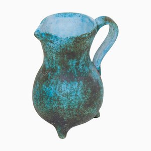Green Ceramic Vase by Portier, France, 1950s