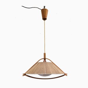 German Teak and Acrylic Glass Ceiling Lamp from Temde, 1960s