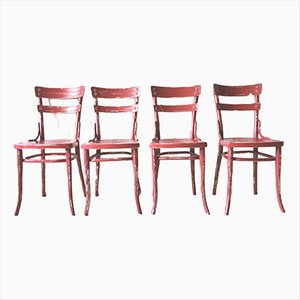 Mid-Century Shabby Chic Dining Chairs from Thonet, Set of 4
