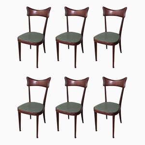 Mid-Century Dining Chairs in the Style of Ico Parisi, Set of 6