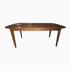 Vintage Italian Rectangular Dining Table with Oval Top, 1950s