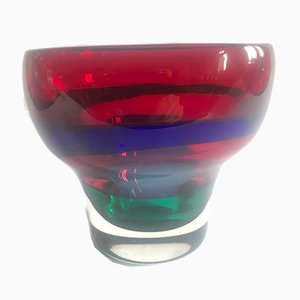 Mehrfarbige Glasschale von Fulvio Bianconi für Mazzega IVR, 1960er