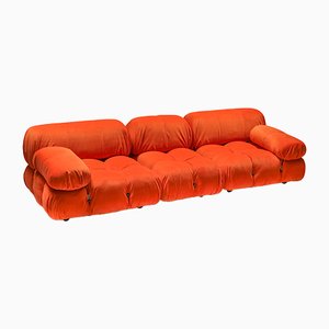 Vintage Camaleonda Sectional Sofa in Bright Orange by Mario Bellini for B&B Italia / C&B Italia, 1970s