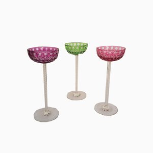 Antique Liquor Glasses from Josephinenhütte, Set of 3