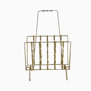 Vintage Gold Magazine Rack, 1950s