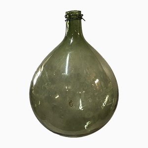 Antike Demijohn Flasche aus geblasenem Glas