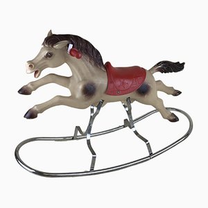 Eurotoys Children's Rocking Horse in Plastic and Iron, Italy, 1980s