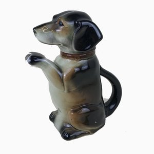 Tetera artística en forma de perro de cerámica de Erphila, Germany, años 40