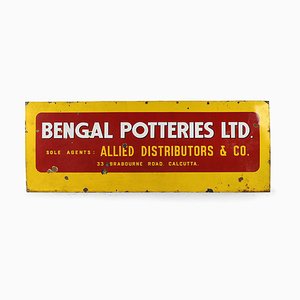 Panneau Publicitaire en Poterie Bengal Émaillée, 1950s