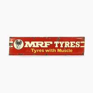 Señal de neumáticos MRF esmaltados, años 50