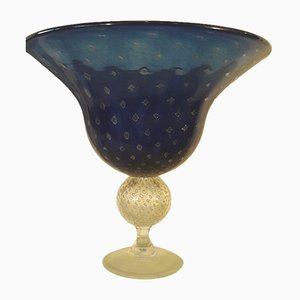 Mid-Century Blue Murano Glass Vase